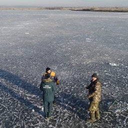 Ледовую обстановку на Курском водохранилище проверили с помощью беспилотников