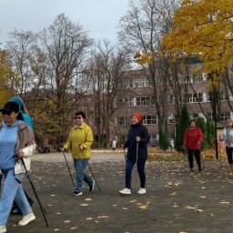 Курские пенсионеры продолжают заниматься скандинавской ходьбой Курские пенсионеры продолжают заниматься скандинавской ходьбой